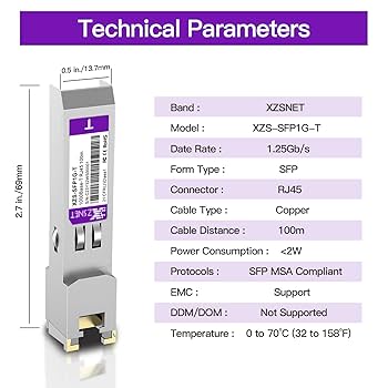 Amazon.com: XZSNET 1000BASE-T SFP Transceiver, SFP to RJ45